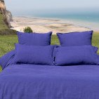 Drap Housse en Lin Lavé Indigo