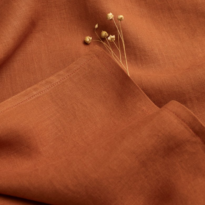 Drap Housse en Lin Lavé Tomette - Embrin