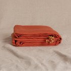 Drap Plat en Lin Lavé Tomette