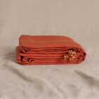 Drap Plat en Lin Lavé Tomette