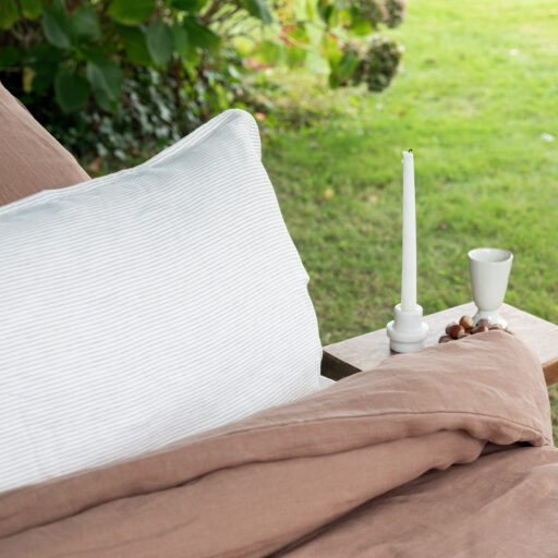 Drap Plat en Lin Lavé Noisette