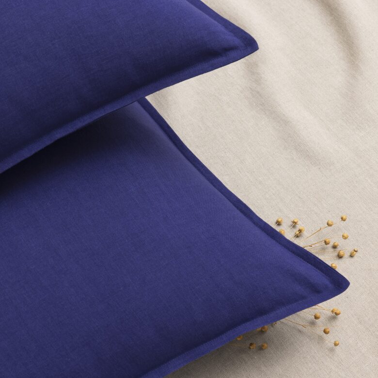 Taie d’Oreiller en Lin Lavé Indigo - Embrin