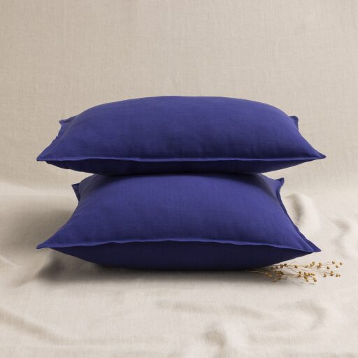 Taie d’Oreiller en Lin Lavé Indigo