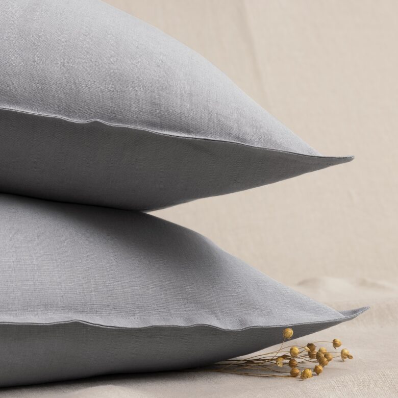 Taie d’Oreiller en Lin Lavé Gris Cendre - Embrin