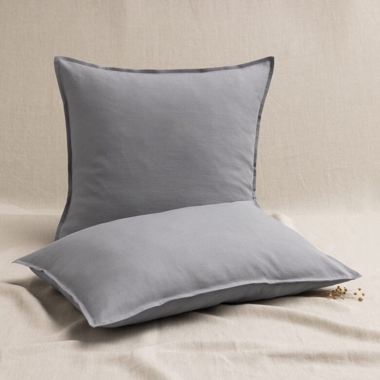 Taie d’Oreiller en Lin Lavé Gris Cendre - Embrin