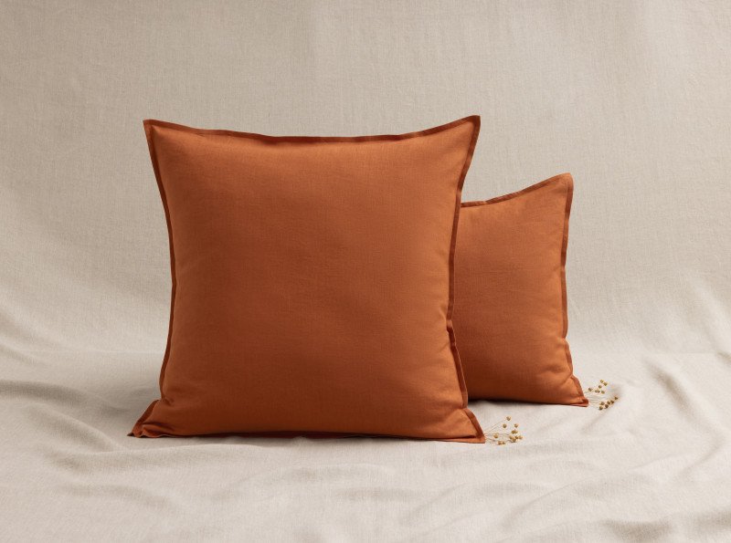 Taie d’Oreiller en Lin Lavé Tomette