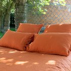 Taie d’Oreiller en Lin Lavé Tomette