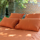 Taie d’Oreiller en Lin Lavé Tomette