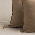 Taie d’Oreiller en Lin Lavé Noisette