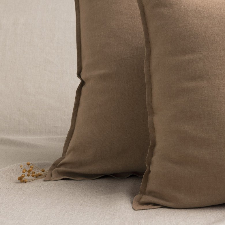 Taie d’Oreiller en Lin Lavé Noisette - Embrin