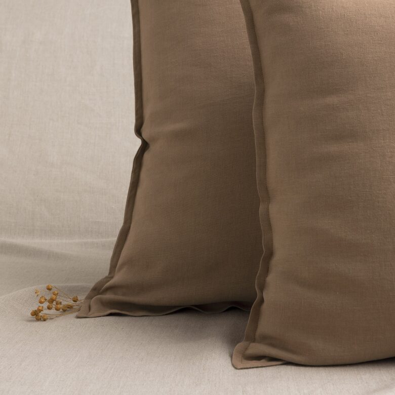 Taie d’Oreiller en Lin Lavé Noisette - Embrin