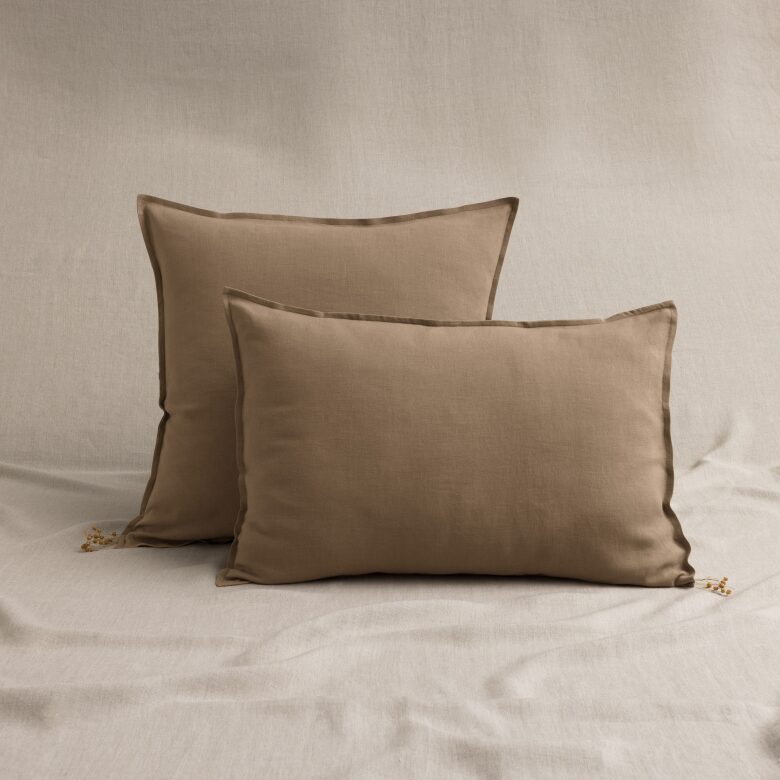 Taie d’Oreiller en Lin Lavé Noisette - Embrin