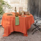 Nappe en lin lavé Tomette