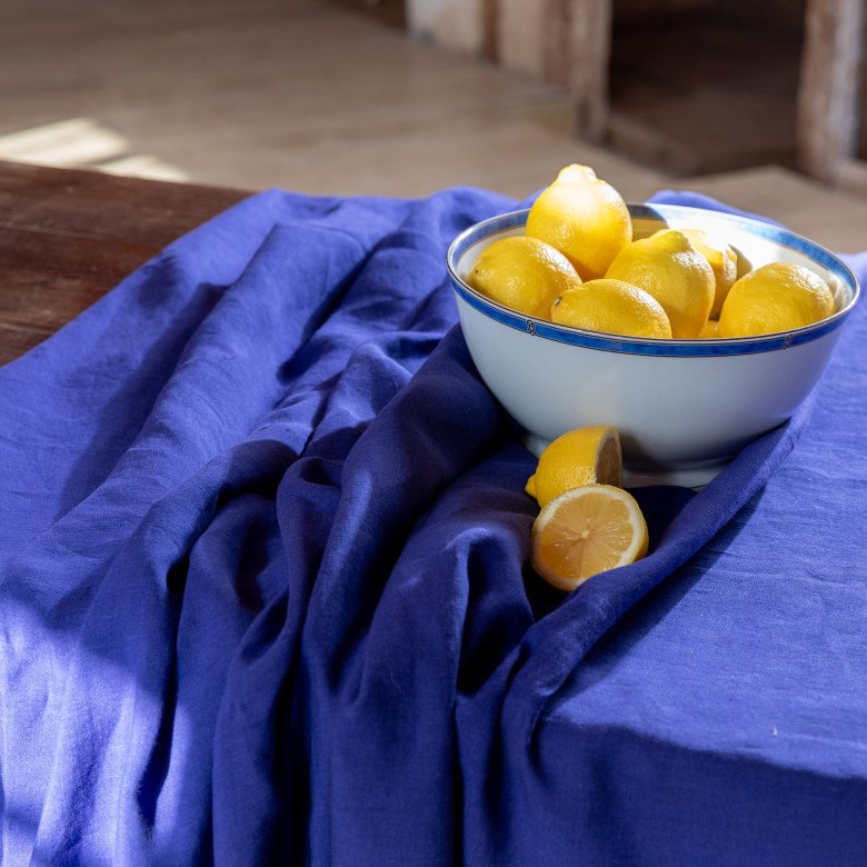 Nappe en lin lavé Indigo - Embrin