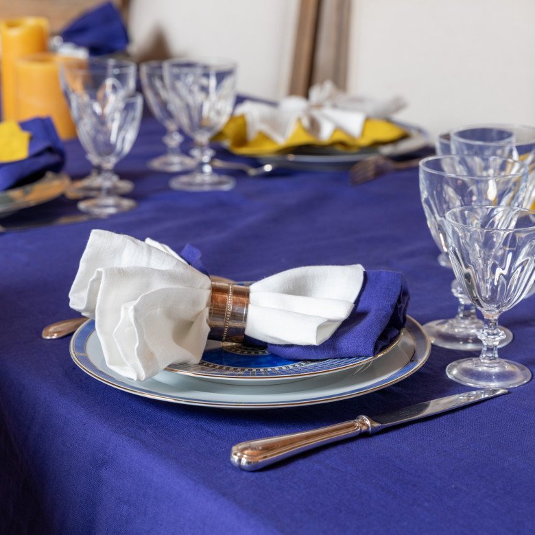 Nappe en lin lavé Indigo - Embrin