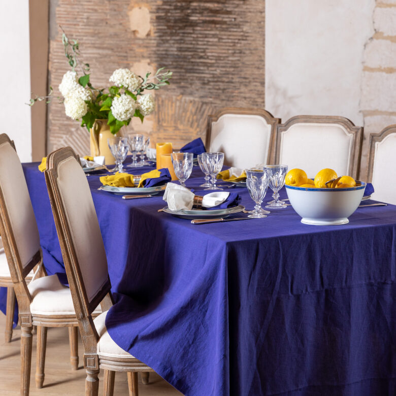 Nappe en lin lavé Indigo - Embrin