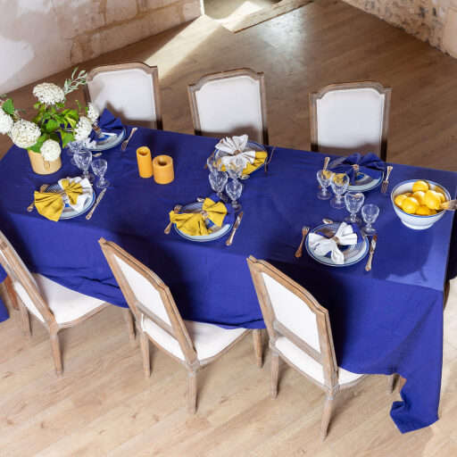 Nappe en lin lavé Indigo