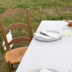 Nappe en lin lavé Rayure Naturel