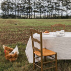 Nappe en lin lavé Rayure Naturel
