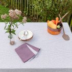Nappe en lin lavé Rayure Prune