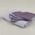 Nappe en lin lavé Rayure Prune