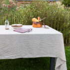 Nappe en lin lavé Rayure Prune