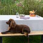 Nappe en lin lavé Rayure Prune