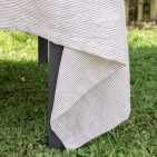 Nappe en lin lavé Rayure Prune