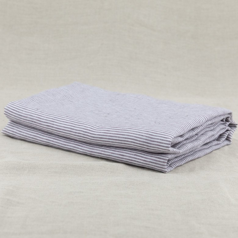 Nappe en lin lavé Rayure Prune - Embrin