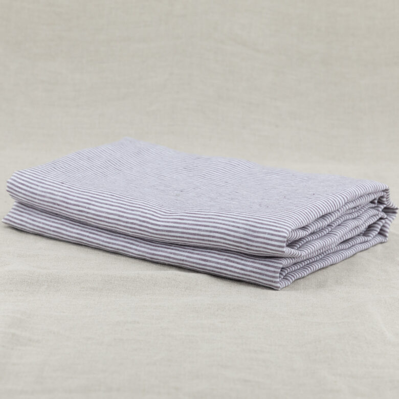 Nappe en lin lavé Rayure Prune - Embrin