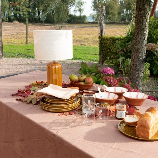 Nappe en lin lavé Noisette