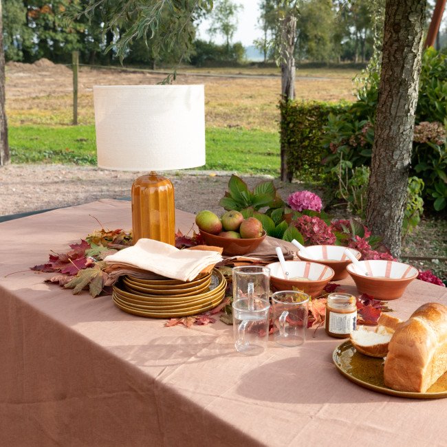 Nappe en lin lavé Noisette