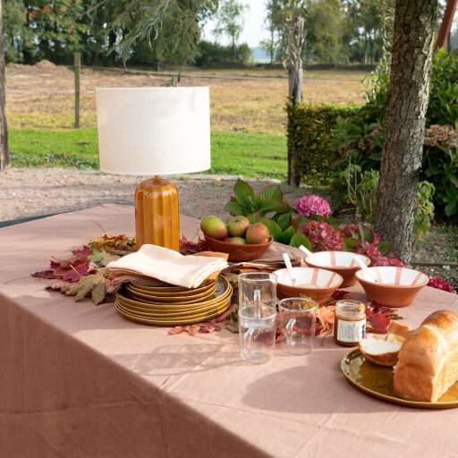 Nappe en lin lavé Noisette