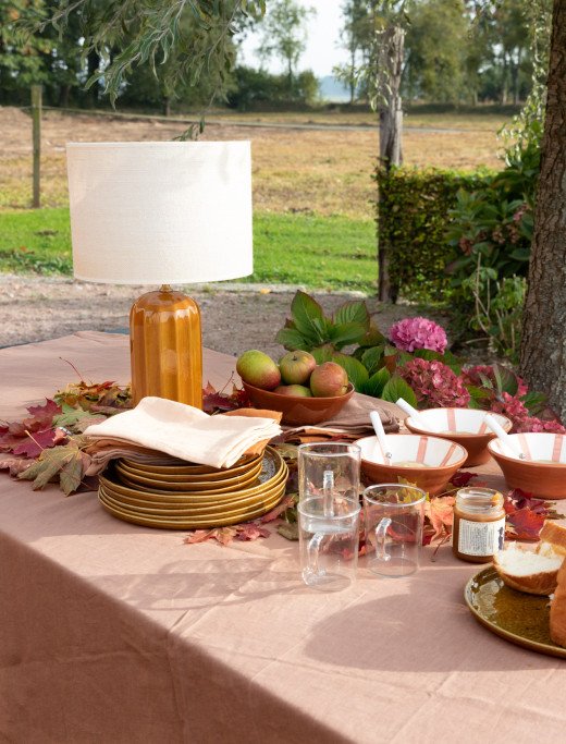 Nappe en lin lavé Noisette