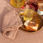 Nappe en lin lavé Noisette