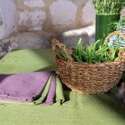 Serviettes de table en lin lavé Vert Olive (lot de 4)