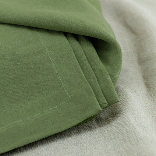 Serviettes de table en lin lavé Vert Olive (lot de 4)
