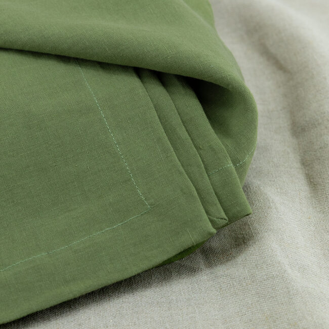 Serviettes de table en lin lavé Vert Olive (lot de 4)