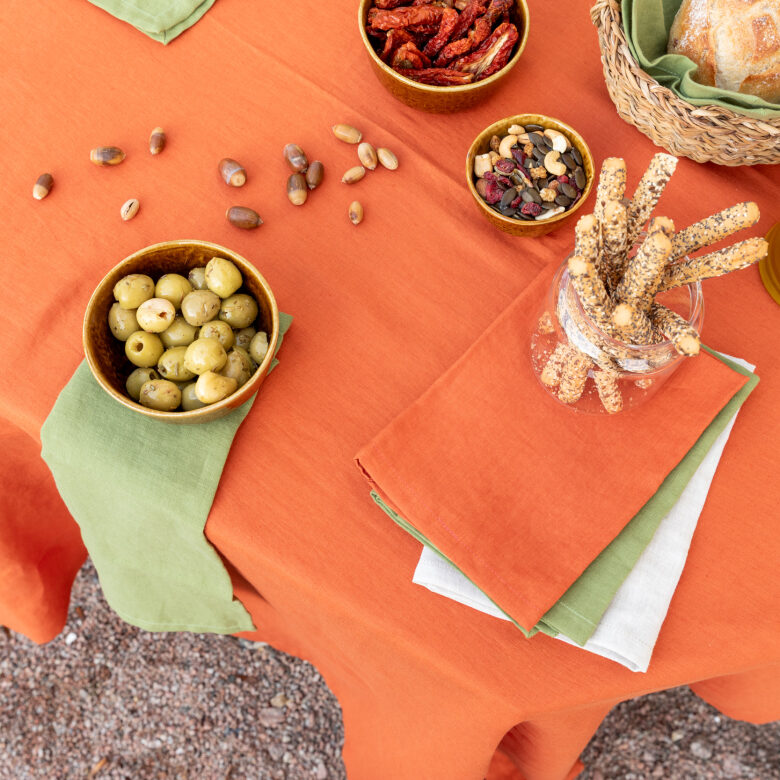 Serviettes de table en lin lavé Tomette (lot de 4) - Embrin