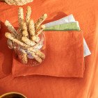 Serviettes de table en lin lavé Tomette (lot de 4)