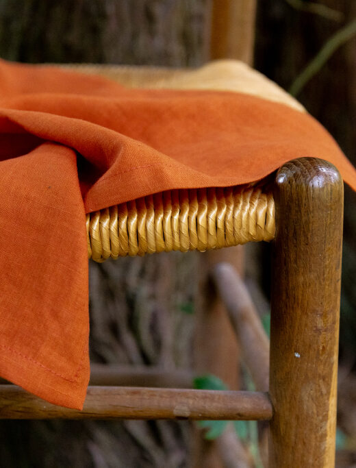 Serviettes de table en lin lavé Tomette (lot de 4)