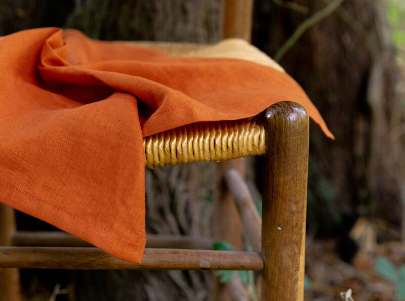 Serviettes de table en lin lavé Tomette (lot de 4)