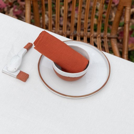 Serviettes de table en lin lavé Tomette (lot de 4)