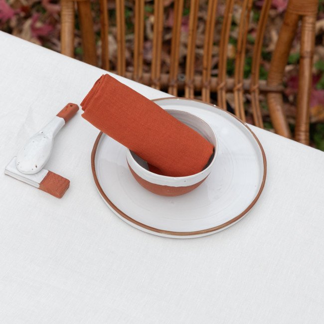 Serviettes de table en lin lavé Tomette (lot de 4)