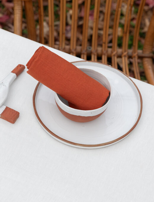 Serviettes de table en lin lavé Tomette (lot de 4)