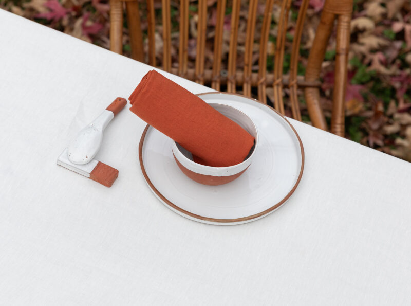 Serviettes de table en lin lavé Tomette (lot de 4)