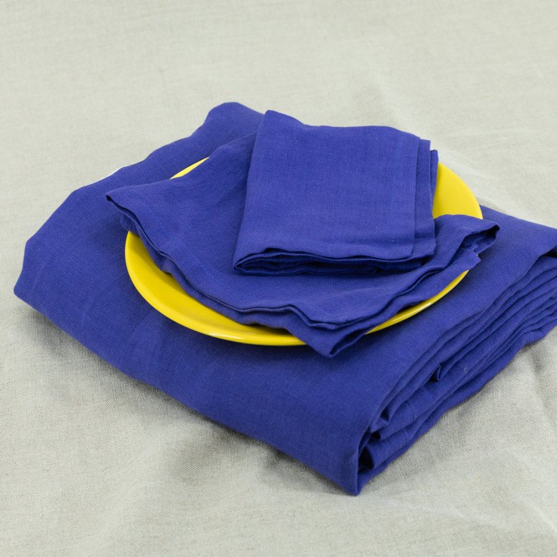 Serviettes de table en lin lavé Indigo (lot de 4) - Embrin