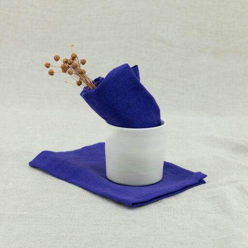 Serviettes de table en lin lavé Indigo (lot de 4)