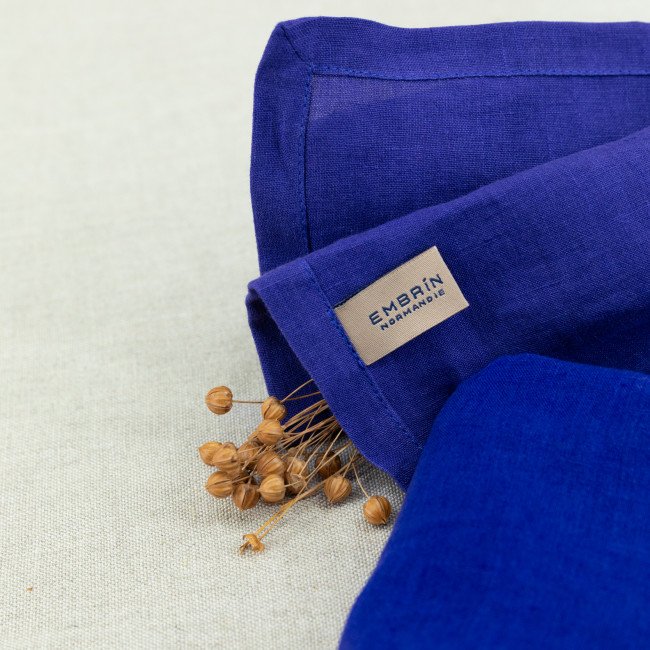Serviettes de table en lin lavé Indigo (lot de 4)