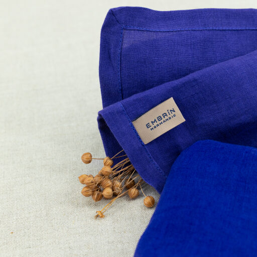 Serviettes de table en lin lavé Indigo (lot de 4)